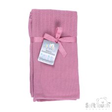 CBP60-DP: Dusty Pink Deluxe Personalisation Cellular Cotton Roll Blanket